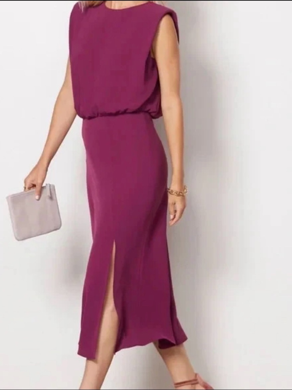 Evereve A-New York Koda Sleeveless Blouson Midi Dress | XS